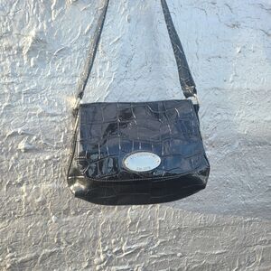 Black Crocodile Vinyl Bag
